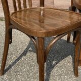 Set of 4 Viennese chairs Curved wood Restaurant Paris bistro Fischel 50s vintage Bentwood Ton st