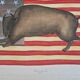 La Roche Laffitte (Born in 1943) - Watercolour drawing on silk - Buffalo