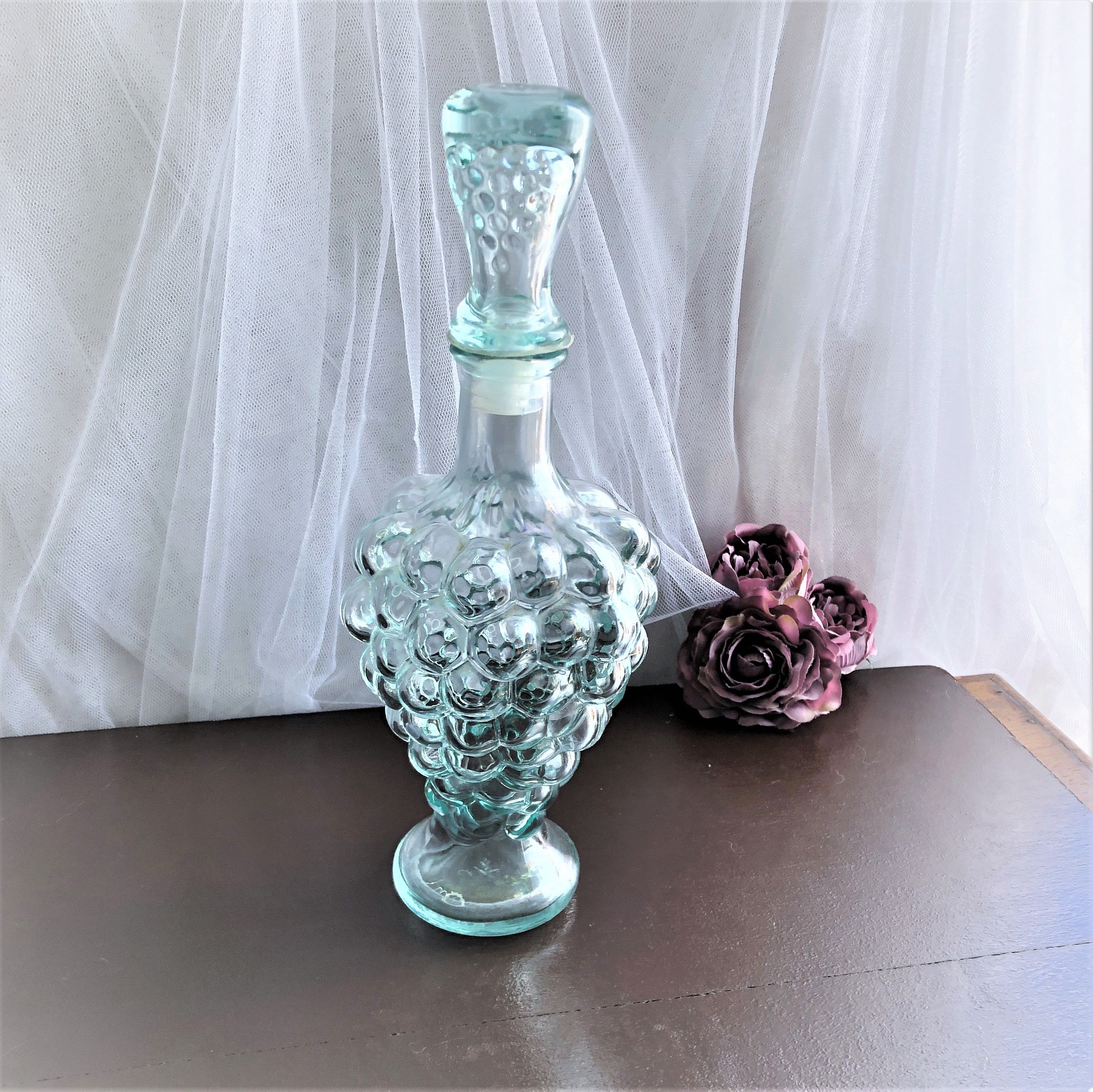 Decanter shaped bunch of grapes from Vetreria Estrusca Italy vintage