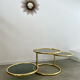 Three-level swivel coffee table in morex design brass Milo Baughman italy