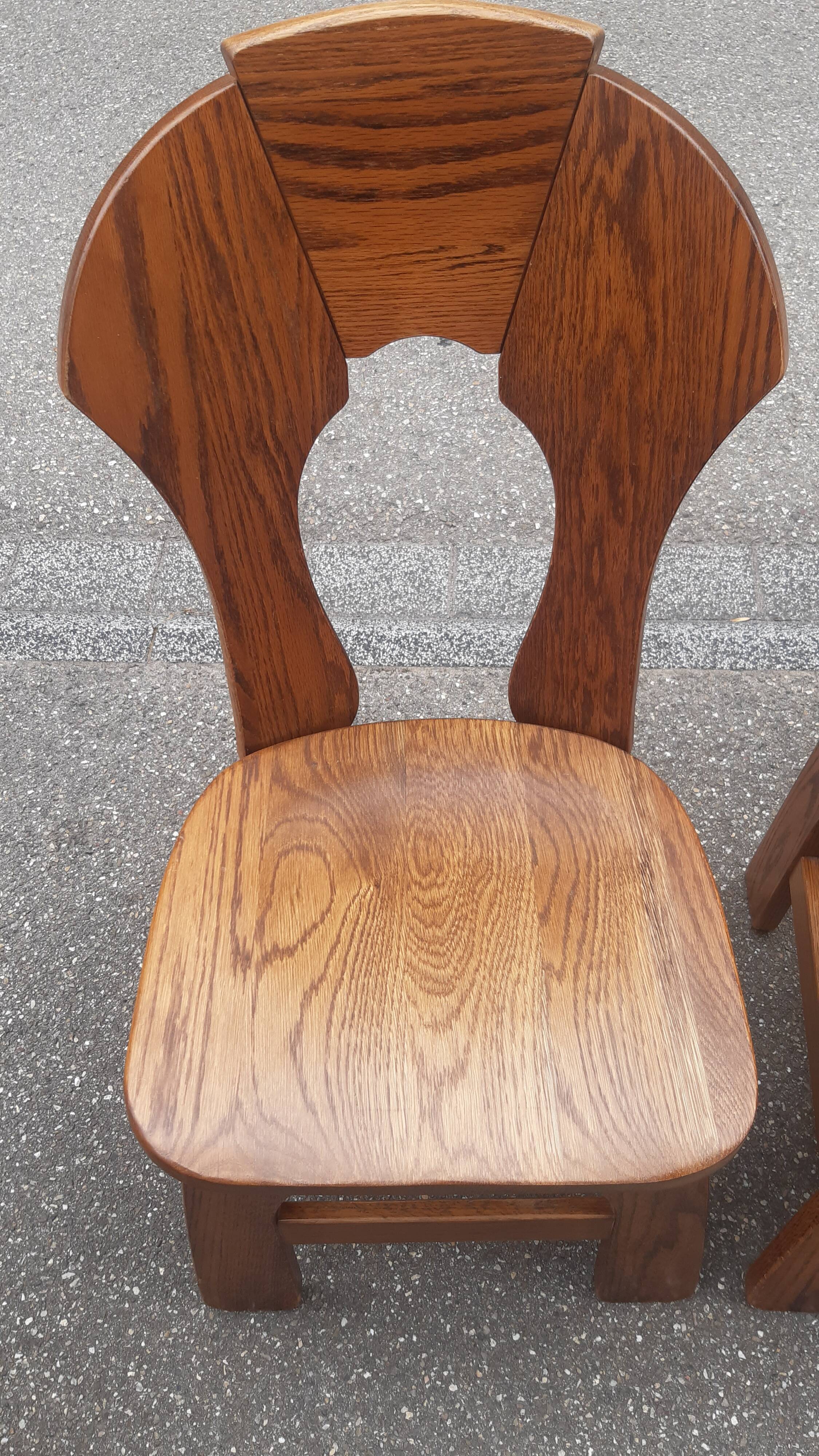 Brutalist chairs in solid oak mountain chalet decor