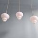 Trio de suspensions scandinaves en opaline blanche, 1960