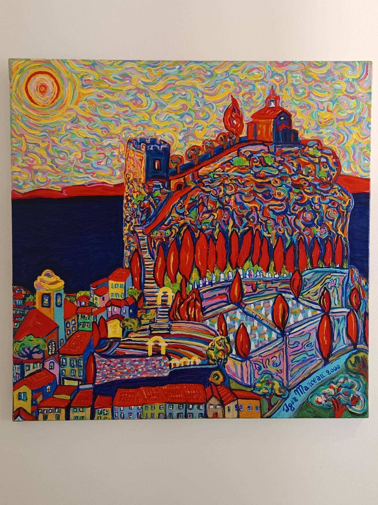 Original large painting by Igor Marceau (1999) – "A Funny Rock 'n Roll"
