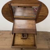 Pedestal table that can be transformed into a small walnut dressing table