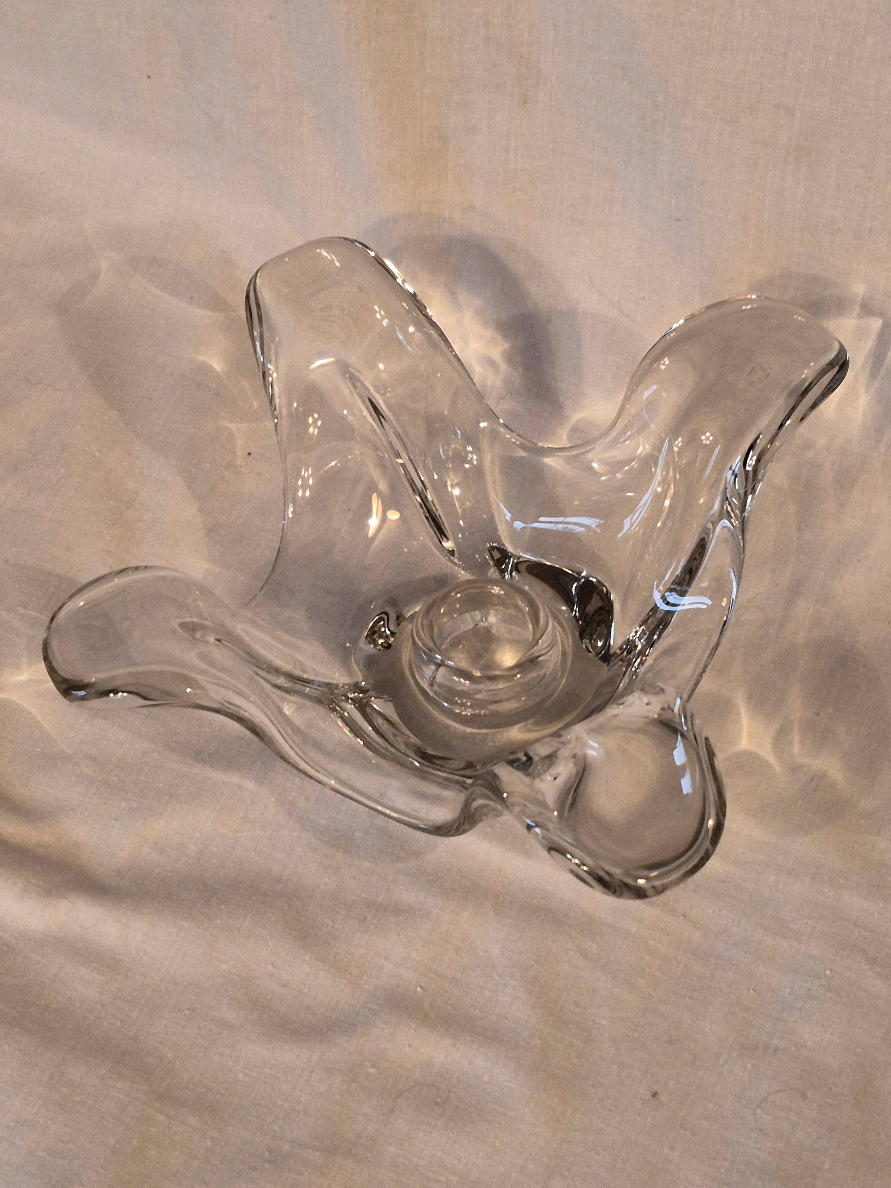 Crystal candlestick from Bayel, flower petal shape A559