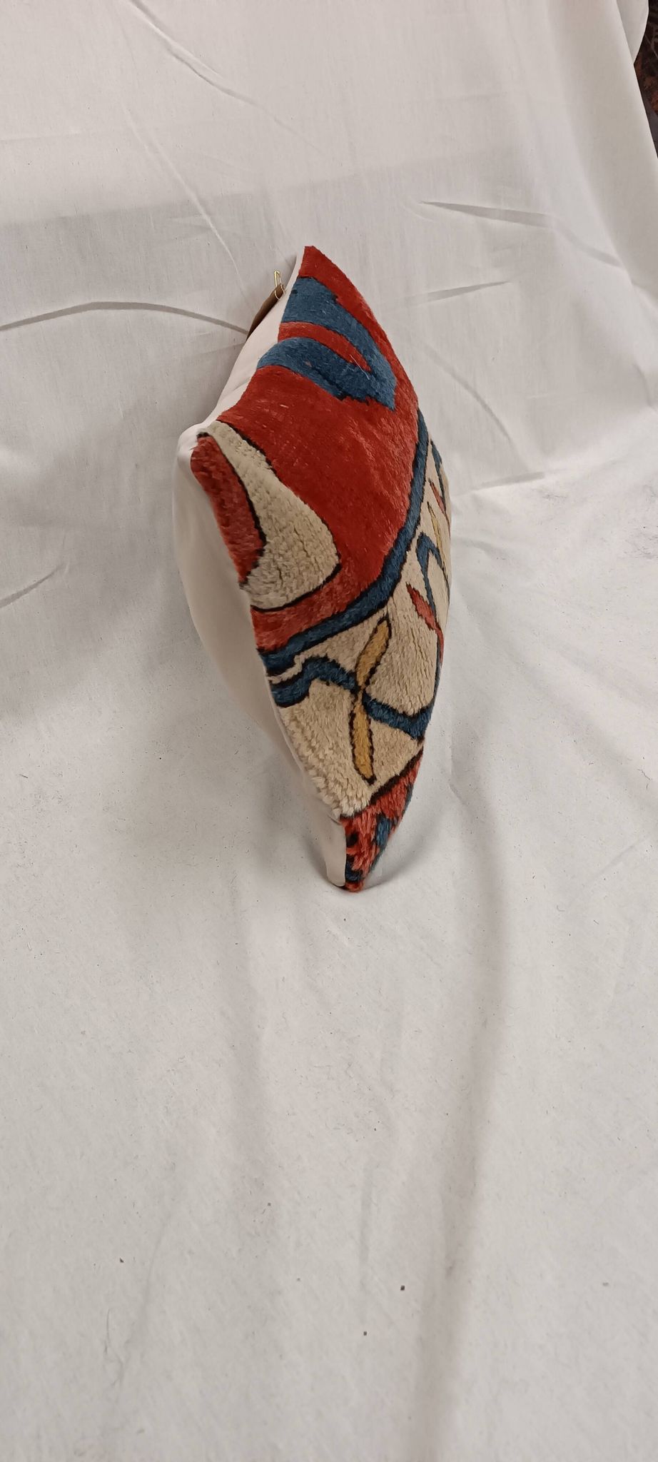 Housse de coussin vintage en tapis à poils longs, motif géométrique turc, 30 x 50 cm