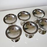 Set of 6 stainless steel ice cream and sorbet bowls on a stand - Remy Letang