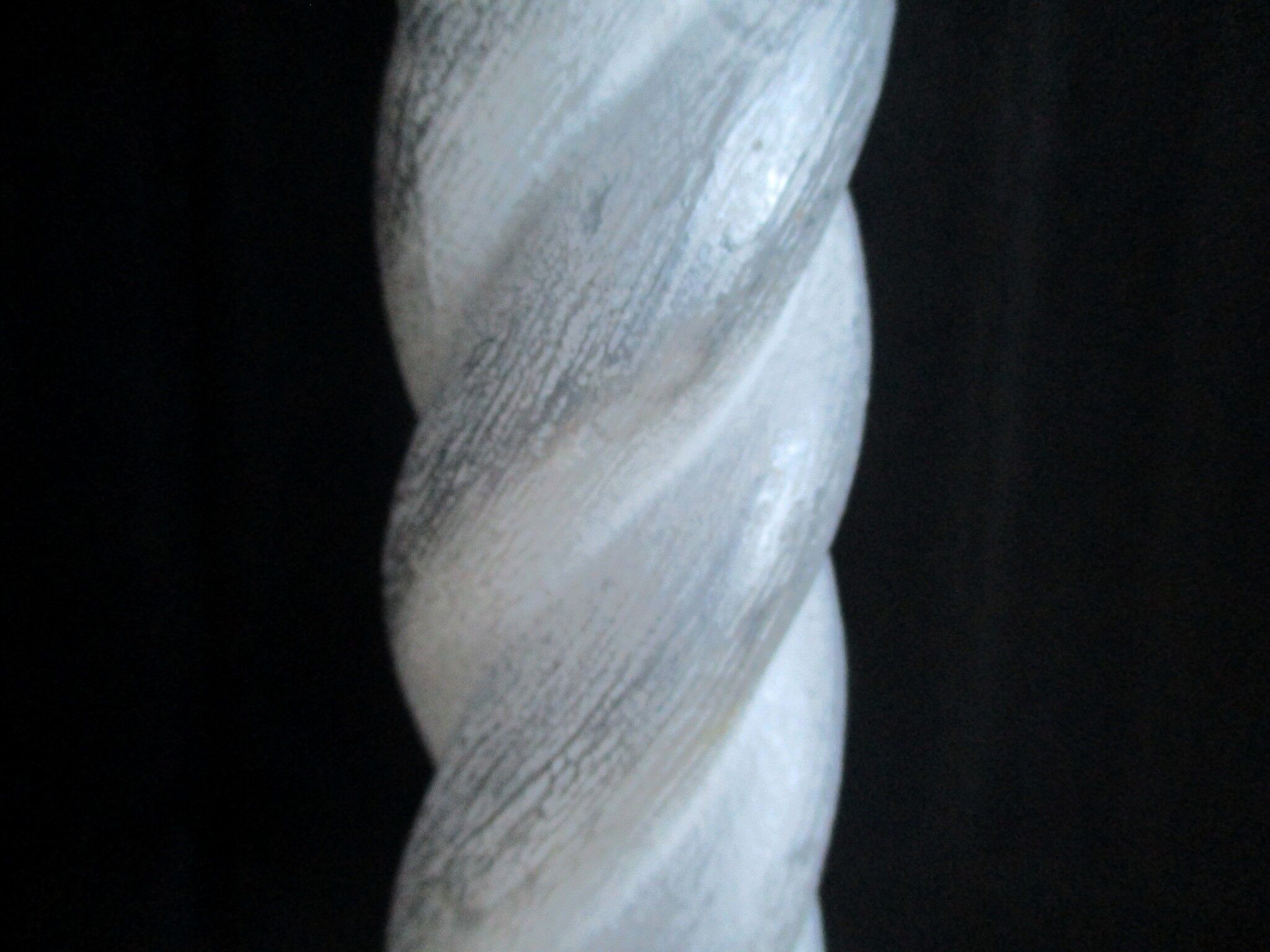 White and grey wooden foot-laying lamp, grey lampshade