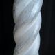 White and grey wooden foot-laying lamp, grey lampshade