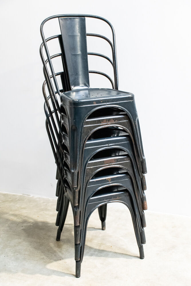 Series of six chairs Tolix Xavier Pauchard 1960'