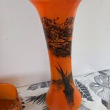 GLASS PASTRY CHIMNEY TRIM SIGNED LEGRAS