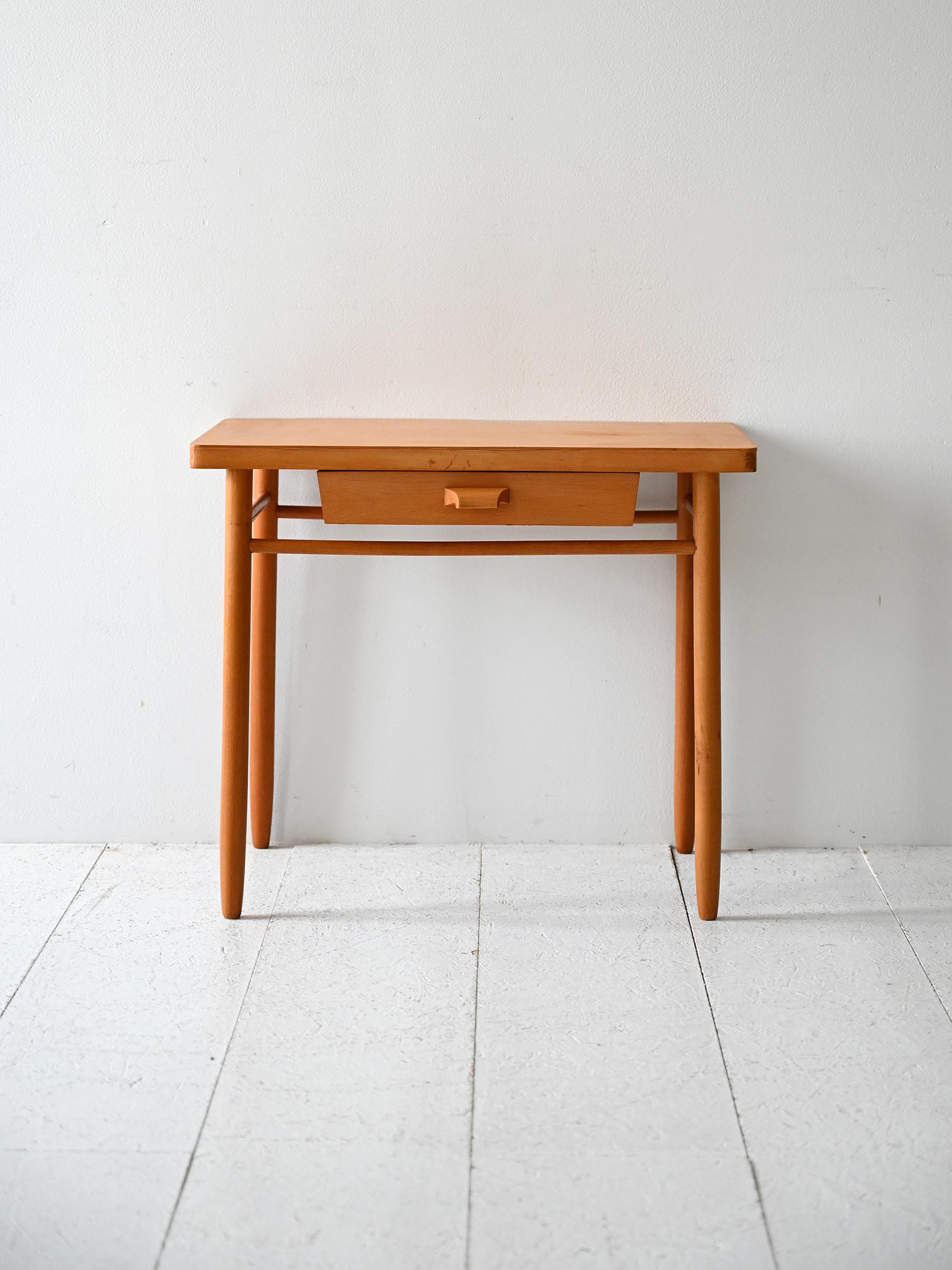 1960s Scandinavian Beechwood Bedside Table