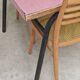 Large canteen table in pink formica and metal.