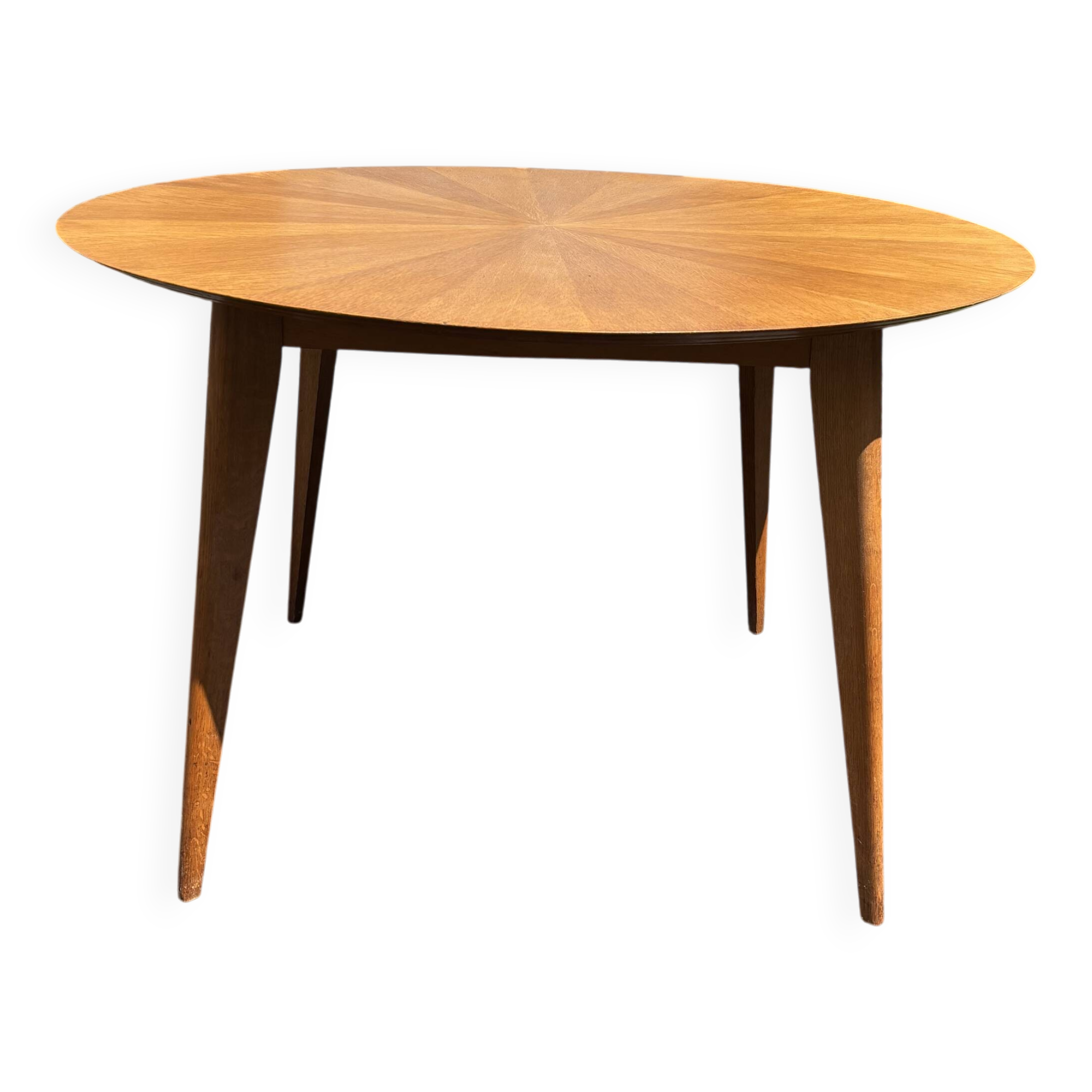 Vintage 1960s round wooden dining table