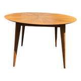 Vintage 1960s round wooden dining table