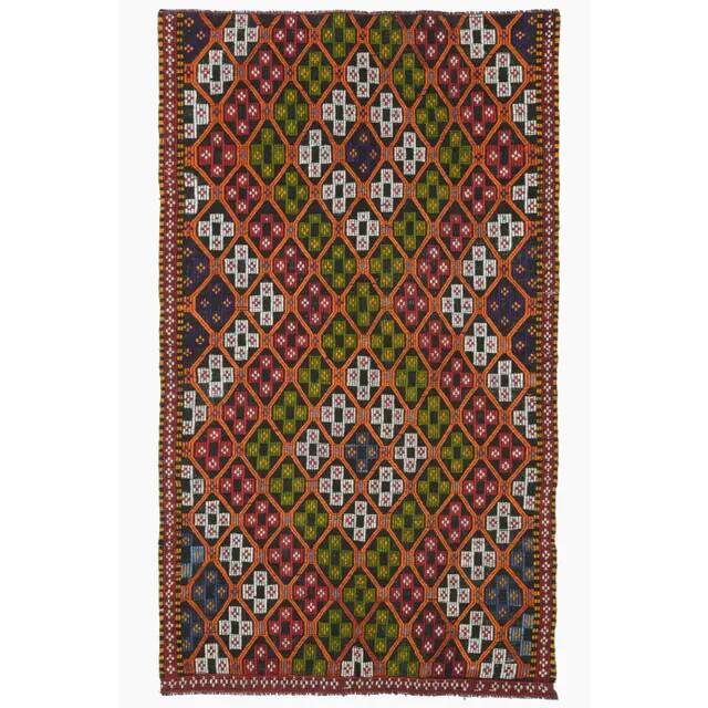 1970s Vintage Turkish Hand-Knotted Wool Cotton Brown Area Rug 159x278