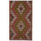 1970s Vintage Turkish Hand-Knotted Wool Cotton Brown Area Rug 159x278