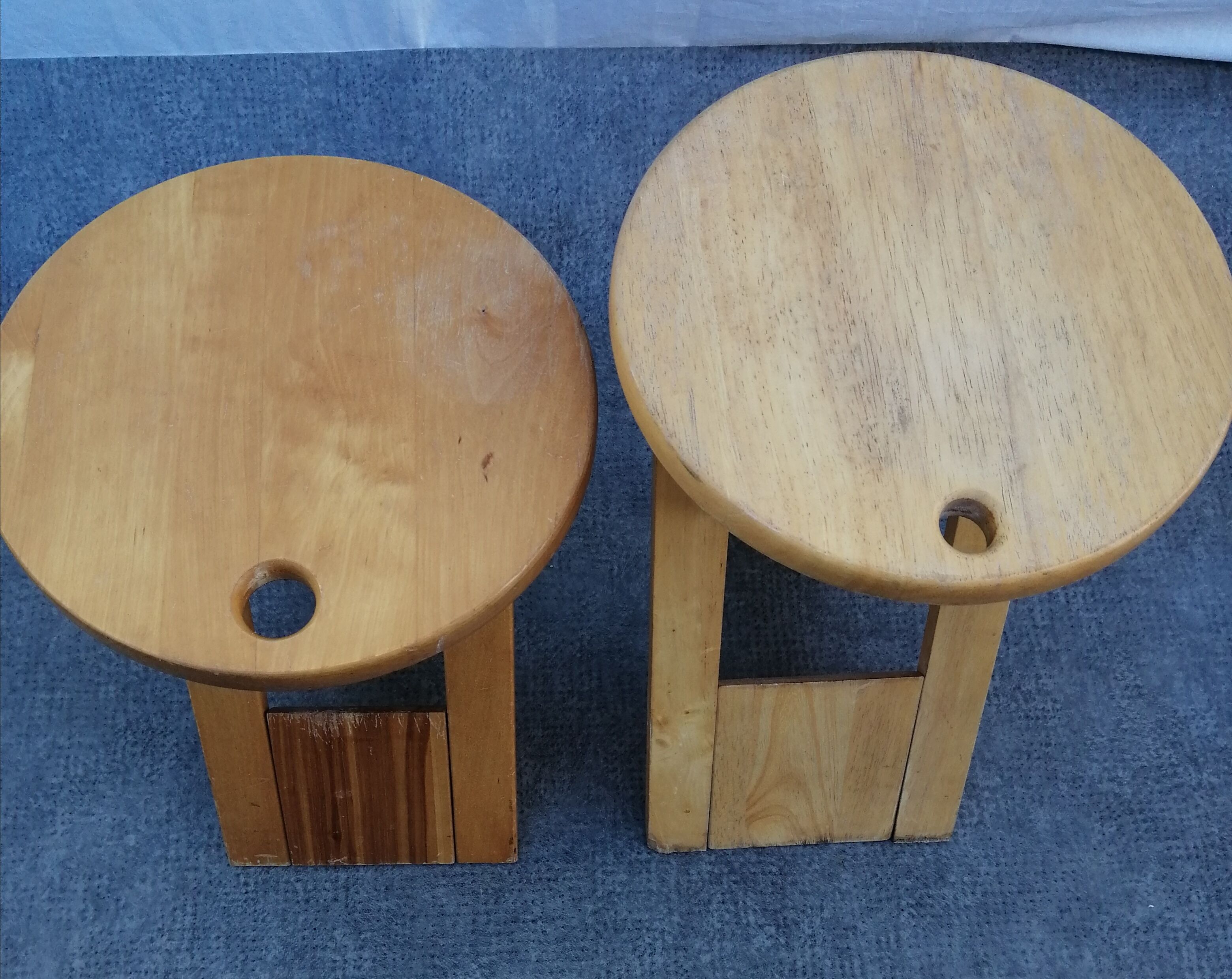 Pair of Suzy folding stools by Adrian Reed for Prince Design Works 1980