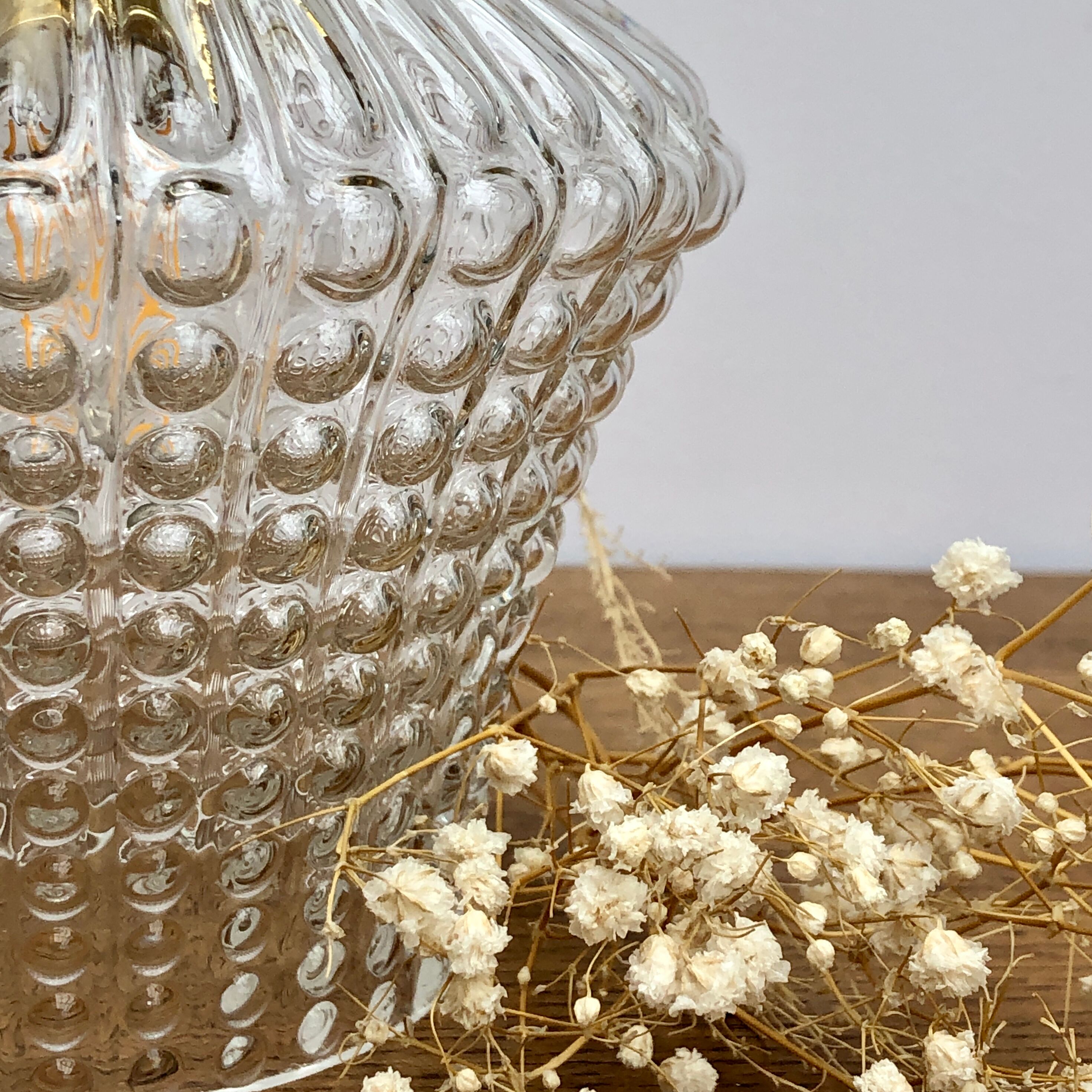 Vintage glass tulip hanging lamp