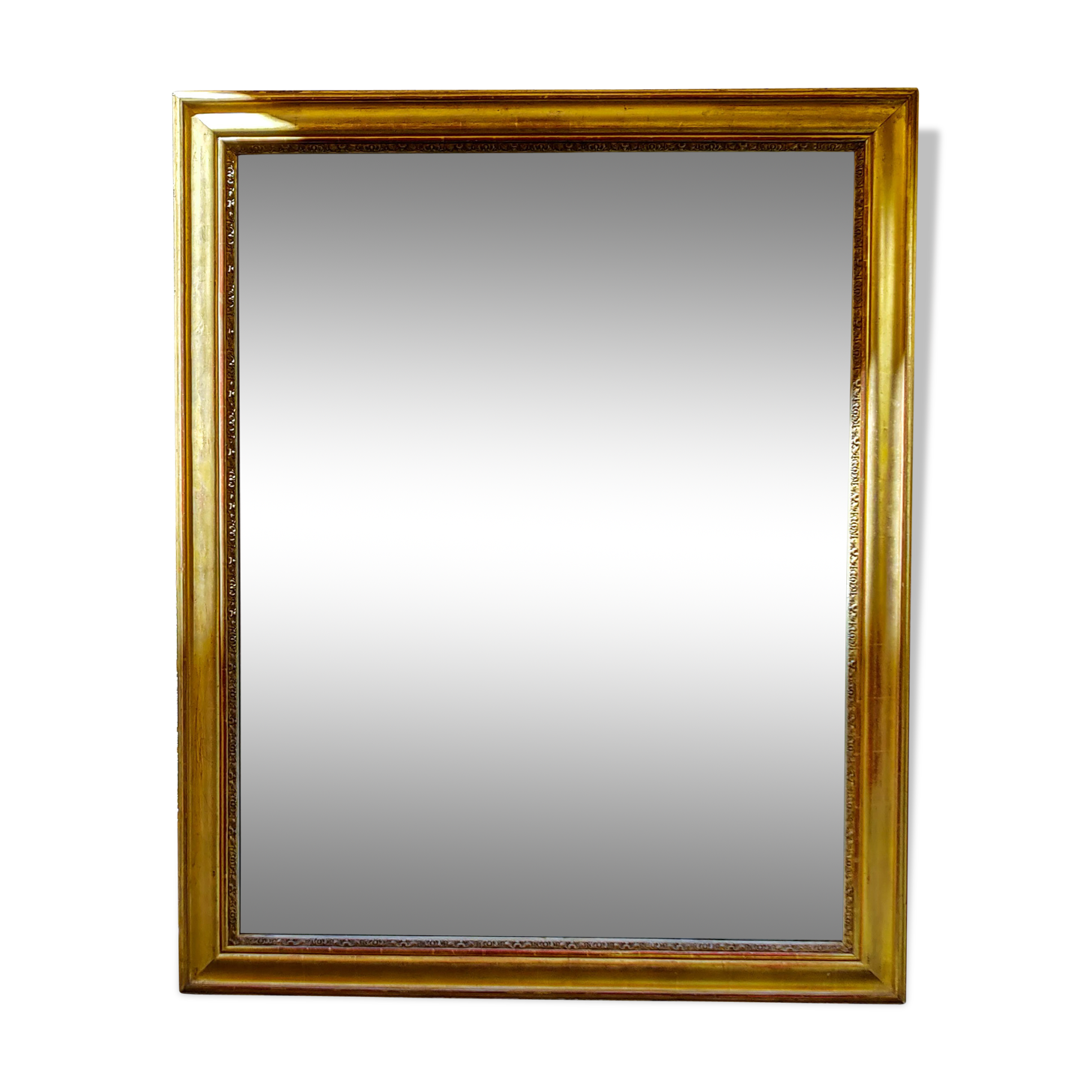 Louis-Philippe mirror with mercury and gold leaf 113x140cm