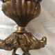1960s bronze pendant lamp and multicolored glass cluster