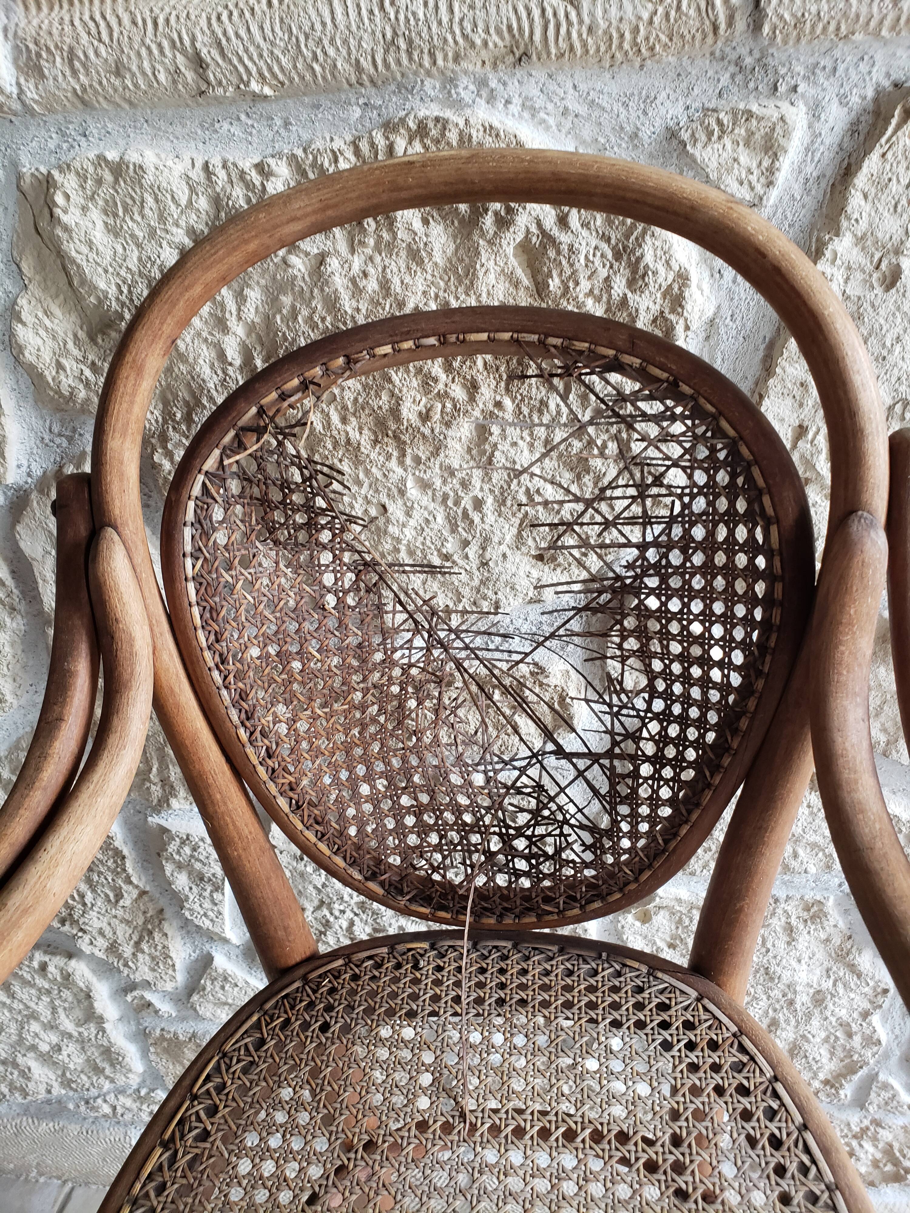 Thonet high canne chair