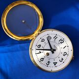 Old modernist brass wall clock 1930 bayard movement 8 days