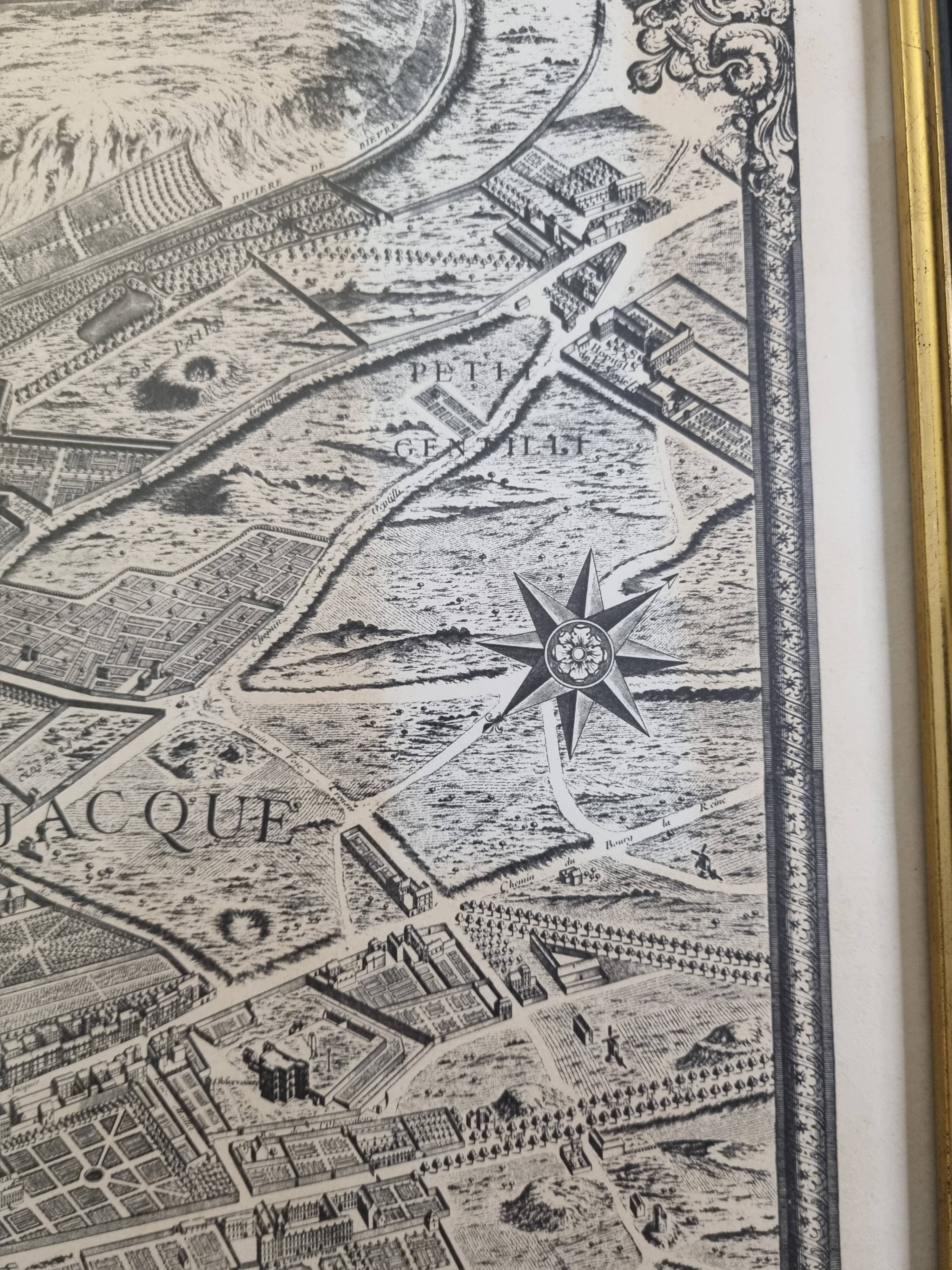 Turgot Plan 1739 – Vintage reproduction framed 100 x 80 cm with glass