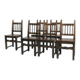 Spanish carved walnut wooden dining chairs, 1970s