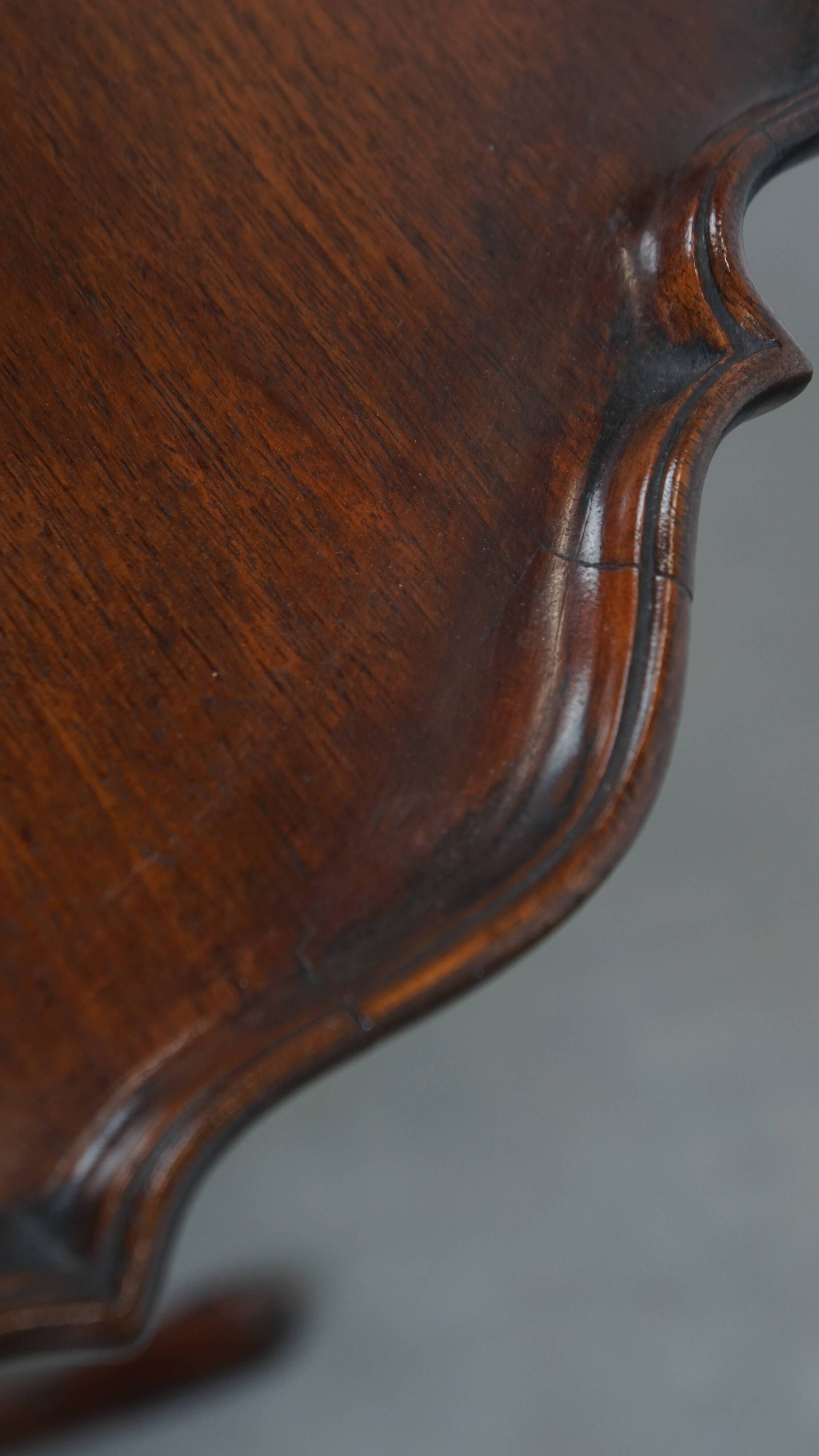 Antique 19th-Century English Wine/Tilt-Top Table with One-Piece Top