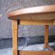 round coffee table in solid wood brutalist design bohemian decor