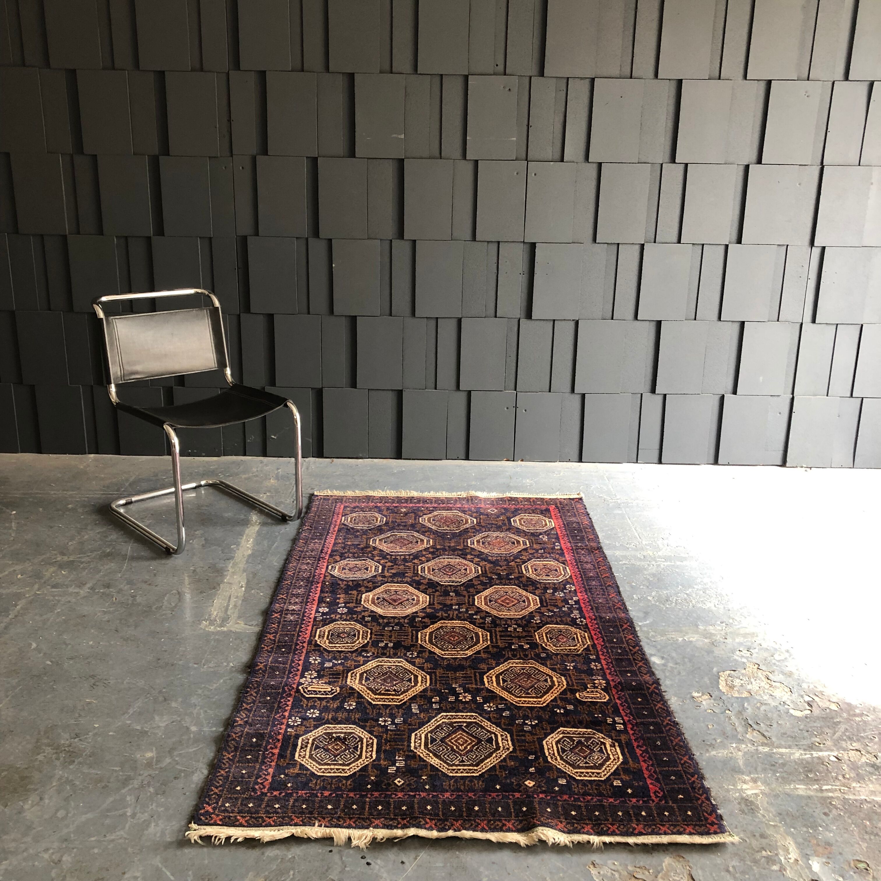 Old oriental carpet 111x195 - dominant blue