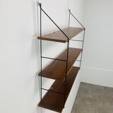 Etagère string, teck et métal, années 60