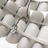 Mid-century white metal Swiss suspension by H. Zender for Temde.