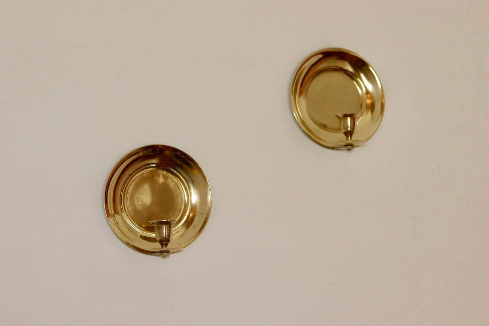 Pair Of Mid Century Swedish Brass Sconces
