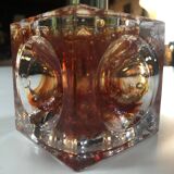 Table Lamp • Cube • Fractal Resin • Polished Steel • Chrome • 1970