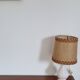 Lampe en verre et jute vintage