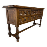 Armoire / console / commode brutaliste vintage en bois