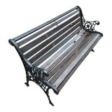 Black 60's cast iron and wood bench