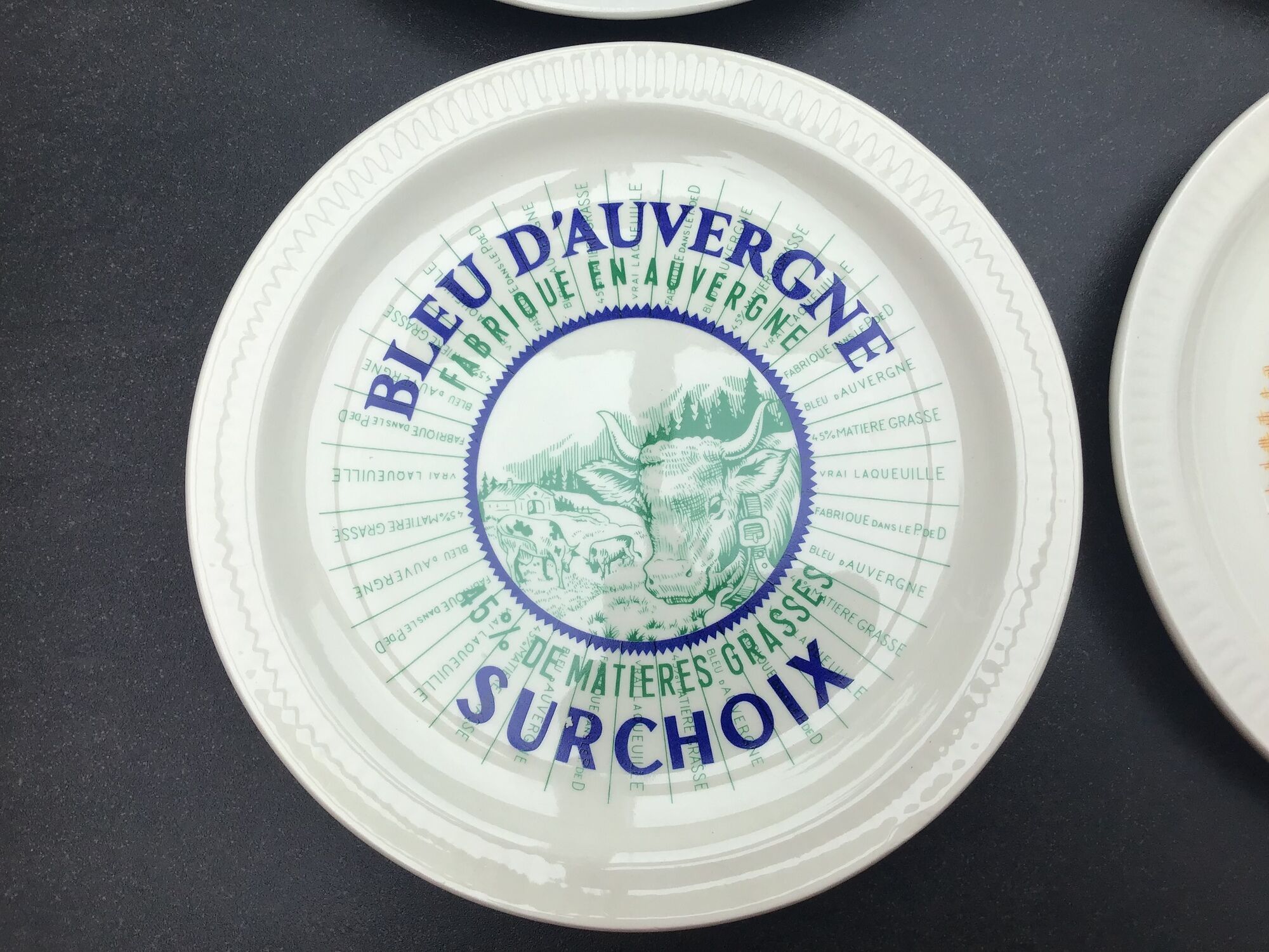 St Amand earthenware cheese plates, Fromages de France series