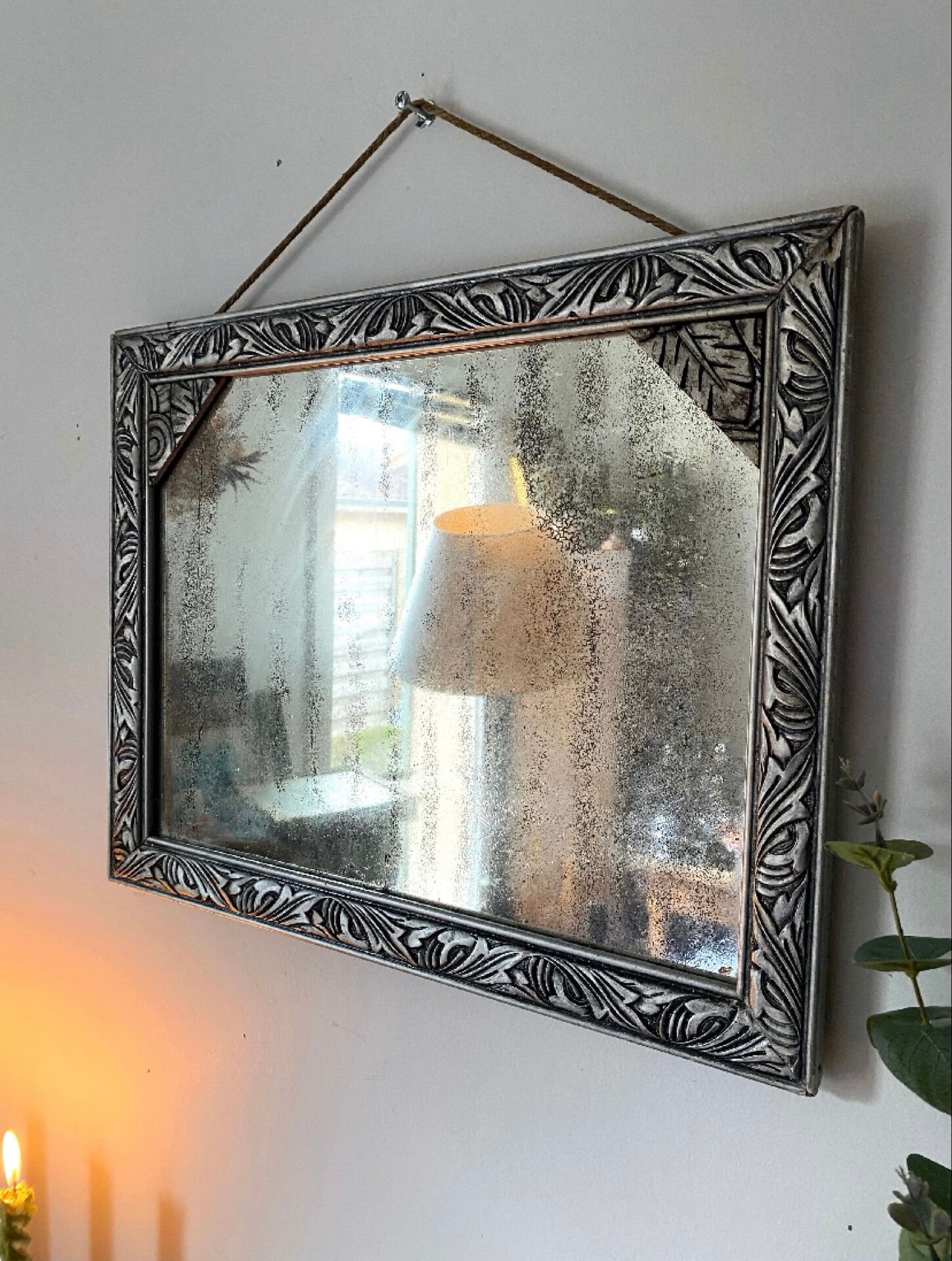 Bevelled rectangular mirror 1950