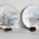 Assiettes anciennes Luneville en porcelaine française à motif de scène buccolique