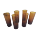 Series of 6 amber glasses