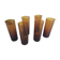Series of 6 amber glasses