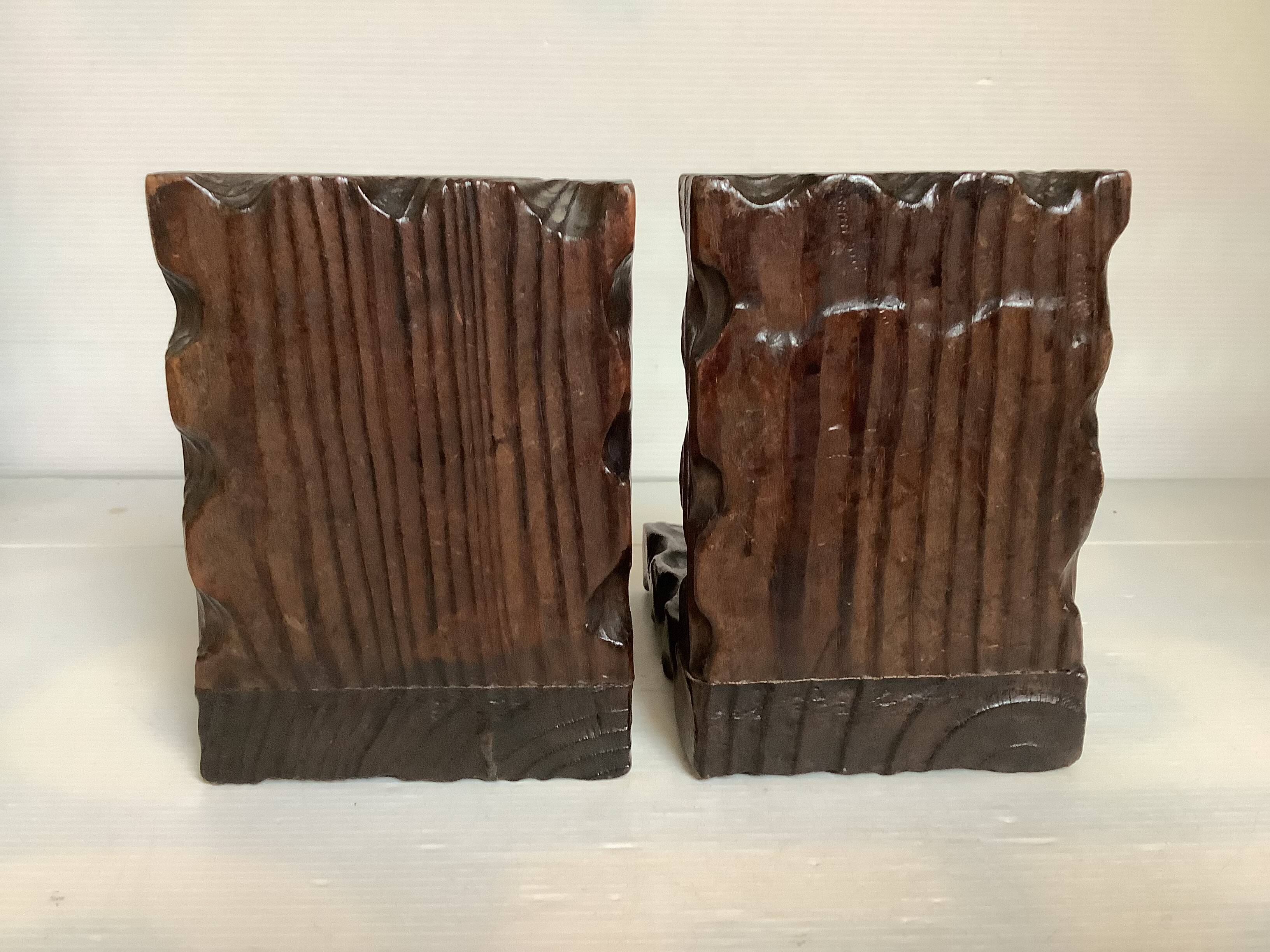 Pair of wooden bookends