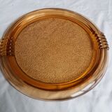 plateau ou plat en verre rosaline couleur saumon