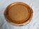 salmon-colored rosaline glass tray or dish