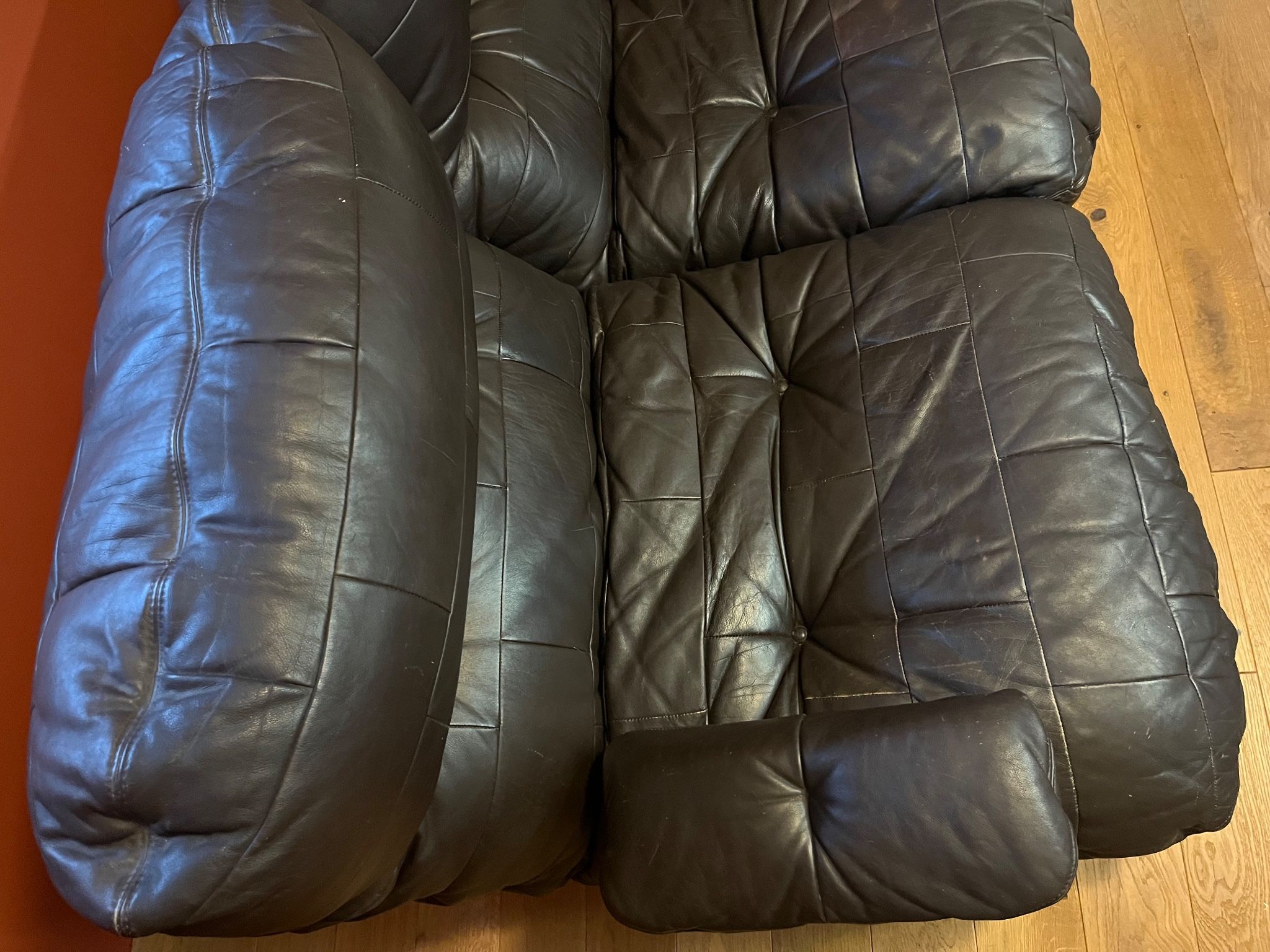 Marsala leather sofa Ligne Roset by Michel Ducaroy