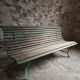 French garden bench in wood and iron, 1950s