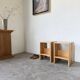 Pair of pine stools or bedside tables, mountain furniture, 1950s